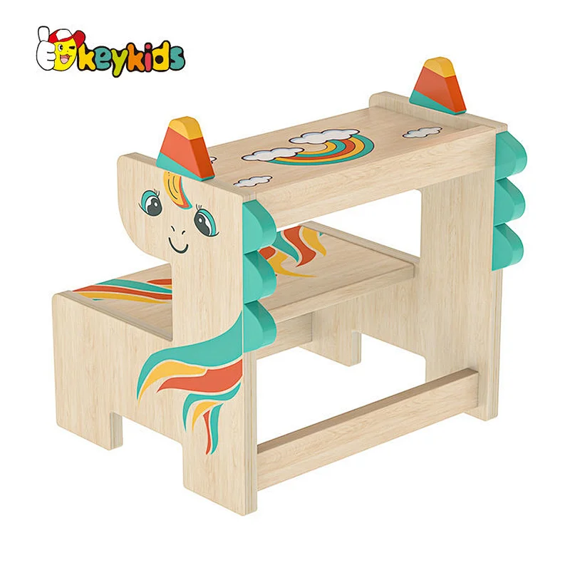 Customize Safety Toilet Step Stool Small Wooden 2 Step Ladder Stool for Toddlers W08G358
